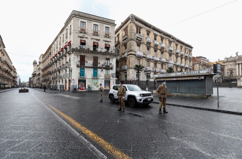 Italy reinforces lockdown measures to combat coronavirus disease (COVID-19) in Catania