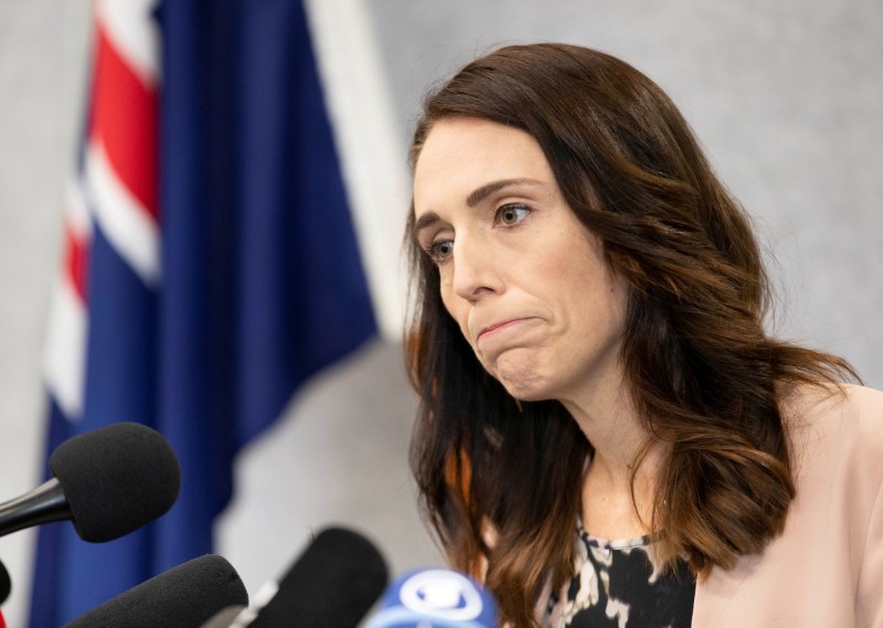 FILE PHOTO: New Zealand Prime Minister Jacinda Ardern during a news conference in Christchurch