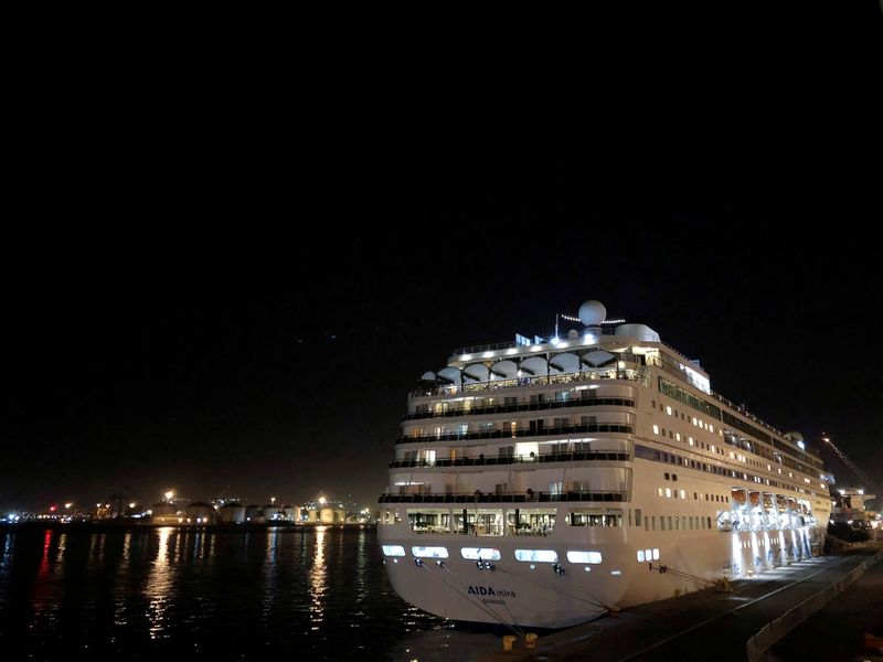 The cruise liner MV AidAmira sits at dock after authorities announced measures due to the outbreak of coronavirus disease (COVID-19) in Cape Town