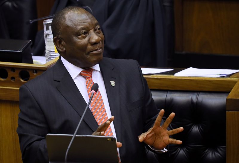 President Cyril Ramaphosa delivers his State of the Nation address at parliament in Cape Town