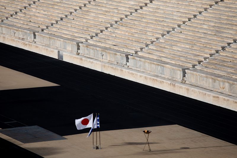 Tokyo 2020 Olympic Flame at the Panathenaic stadium