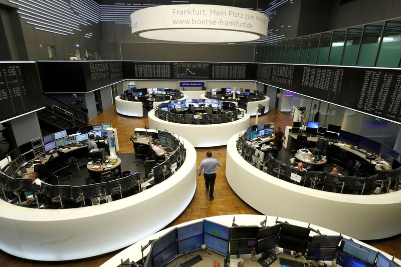 Frankfurt's stock exchange in Frankfurt reacts on agreed Brexit deal