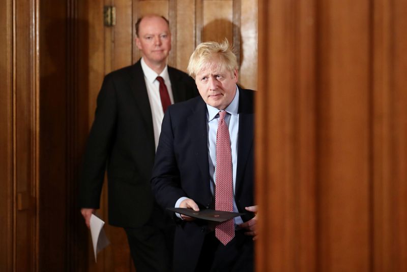 British PM Johnson addresses coronavirus outbreak at Downing Street in London