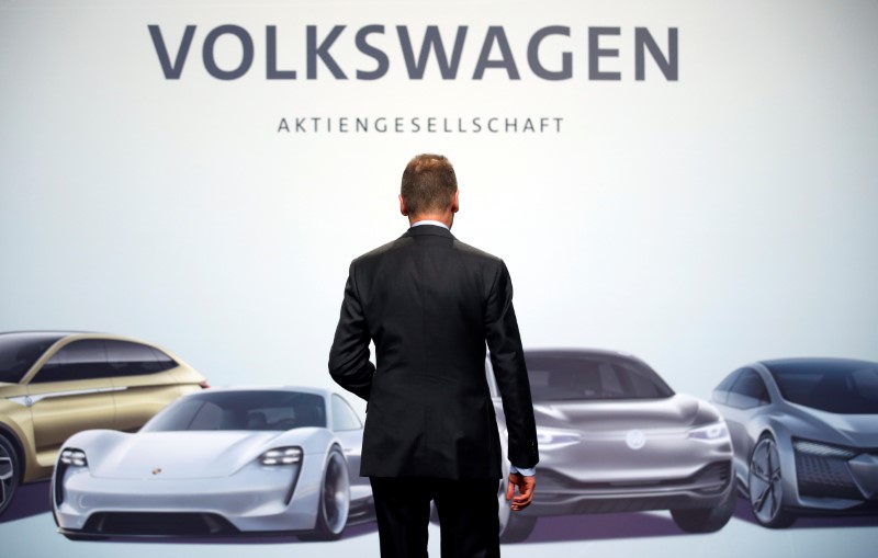 Diess, Volkswagen's new CEO, poses during the Volkswagen Group's annual general meeting in Berlin