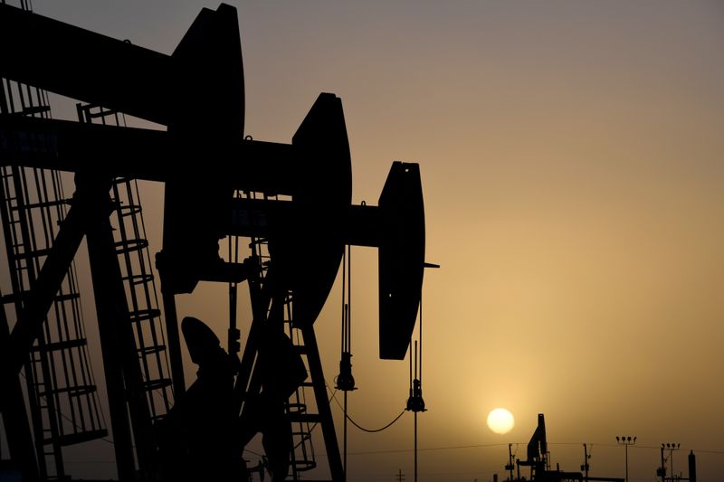 FILE PHOTO: FILE PHOTO: Pump jacks operate at sunset in Midland, Texas