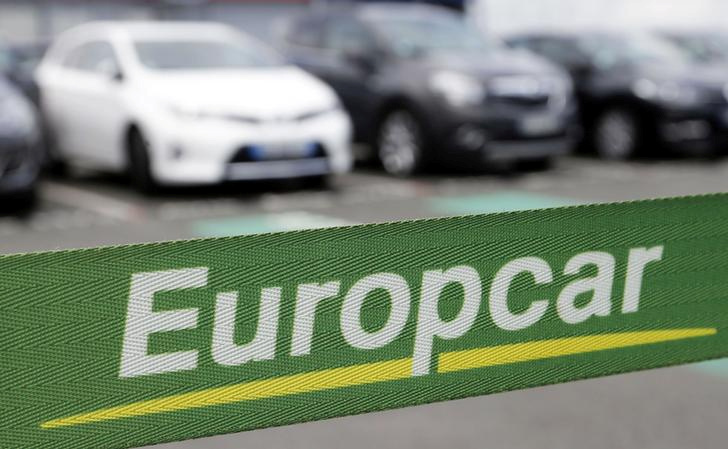 FILE PHOTO: The logo of French car rental firm Europcar in Merignac near Bordeaux