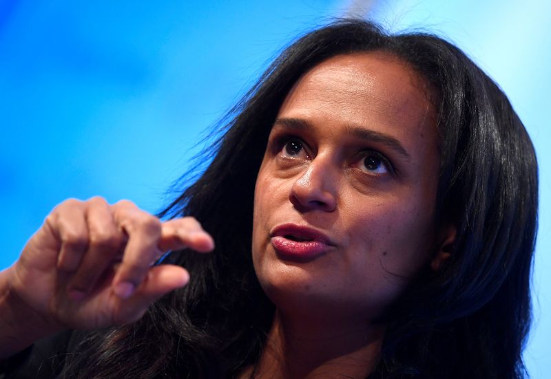FILE PHOTO: Isabel dos Santos, Chairwoman of Sonangol, speaks during a Reuters Newsmaker event in London, Britain