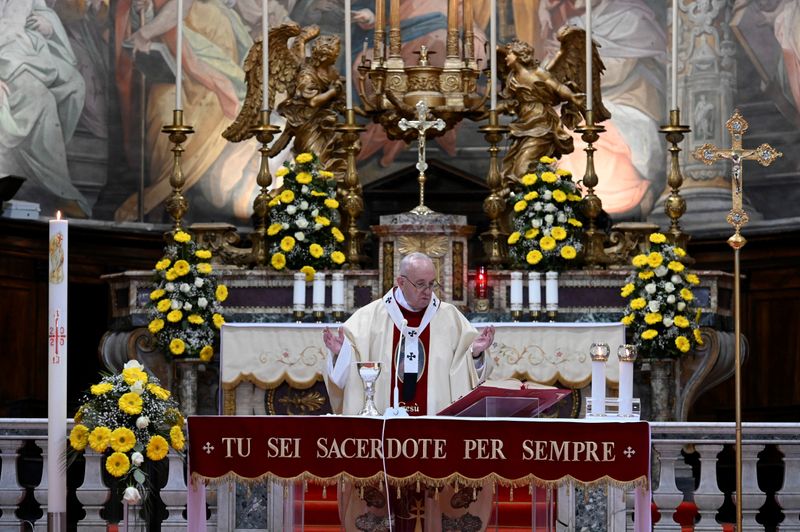 Pope Francis leads Mass and the Regina Coeli prayer in Rome