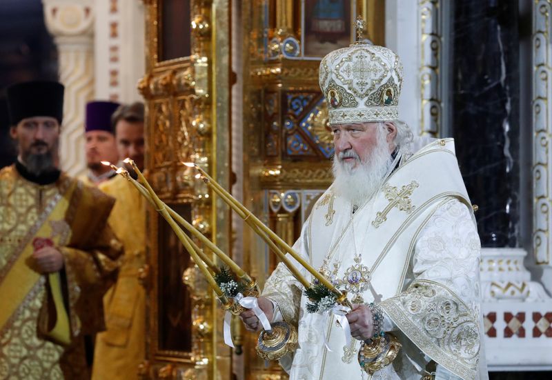 Patriarch Kirill of Moscow and All Russia conducts the Orthodox Christmas service in Moscow