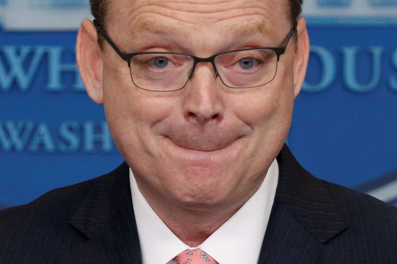 Hassett addresses reporters during the daily briefing at the White House in Washington