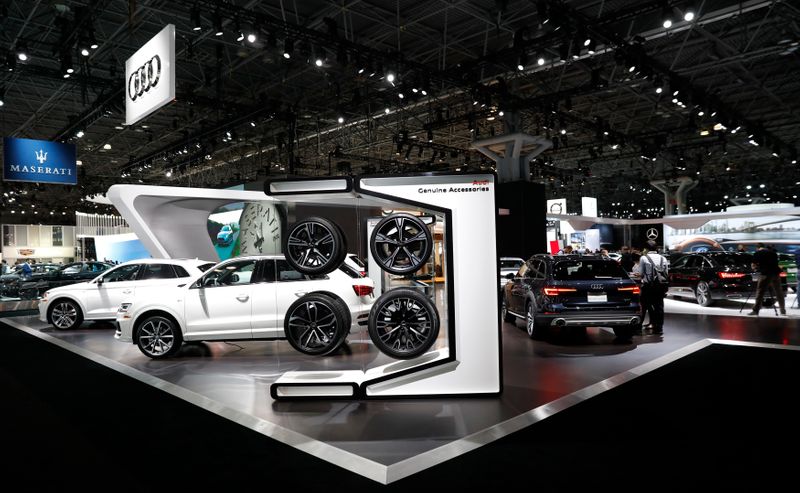 General view of the floor at the New York Auto Show in New York