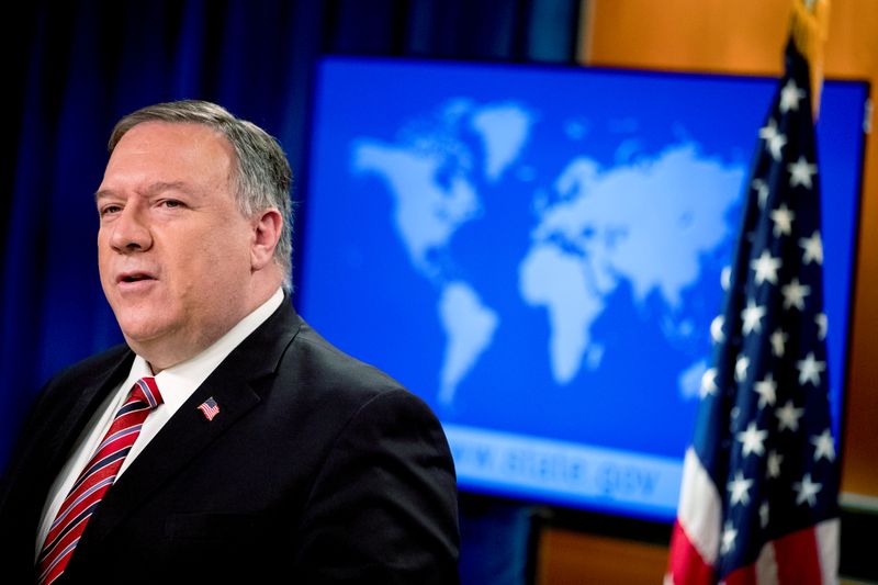 FILE PHOTO: U.S. Secretary of State Mike Pompeo holds a news briefing
