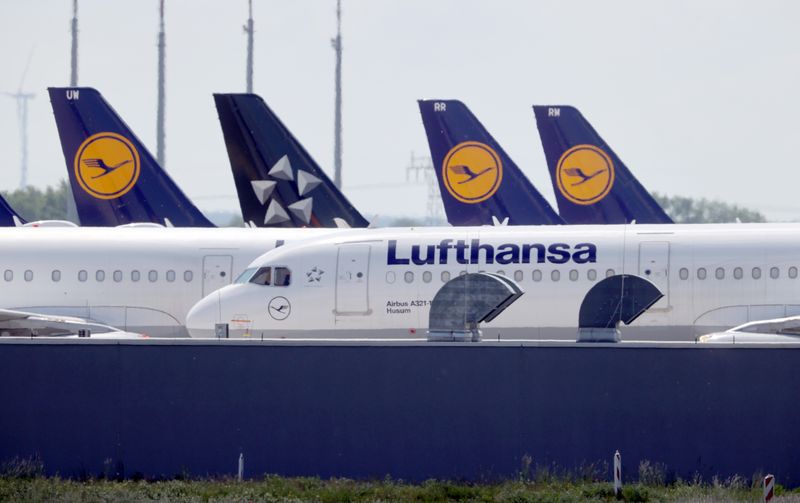 FILE PHOTO: Lufthansa planes parked at Berlin Schoenefeld airport, Germany