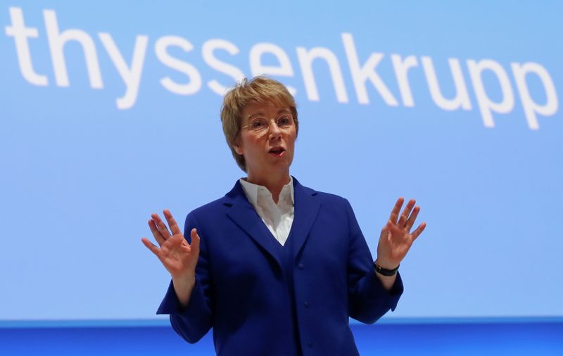 FILE PHOTO: Martina Merz, CEO of German conglomerate Thyssenkrupp AG, attends the annual shareholders meeting in Bochum, Germany