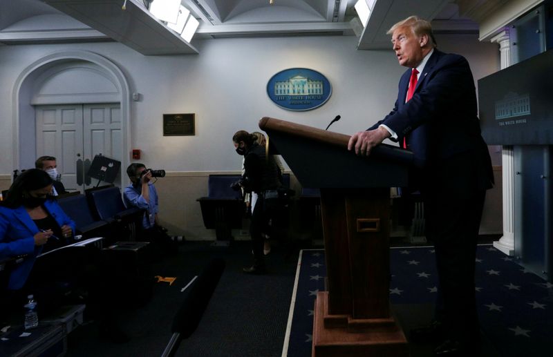 FILE PHOTO: U.S. President Trump holds a news conference at the White House in Washington
