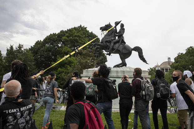 4 charged for attempting to tear down Andrew Jackson statue