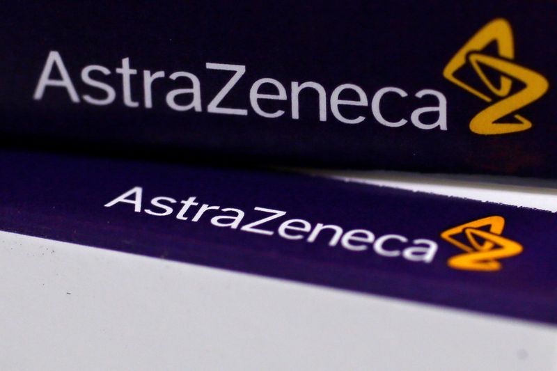 FILE PHOTO: The logo of AstraZeneca is seen on medication packages in a pharmacy in London