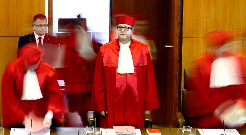 FILE PHOTO: President of Germany's Constitutional Court Vosskuhle arrives for the verdict of the court about the attempt by the country's 16 federal states to ban the far-right NPD in Karlsruhe