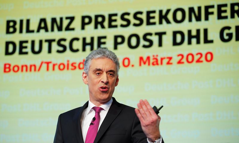 DHL CEO Appel at the annual news conference of the German postal and logistic group in Troisdorf