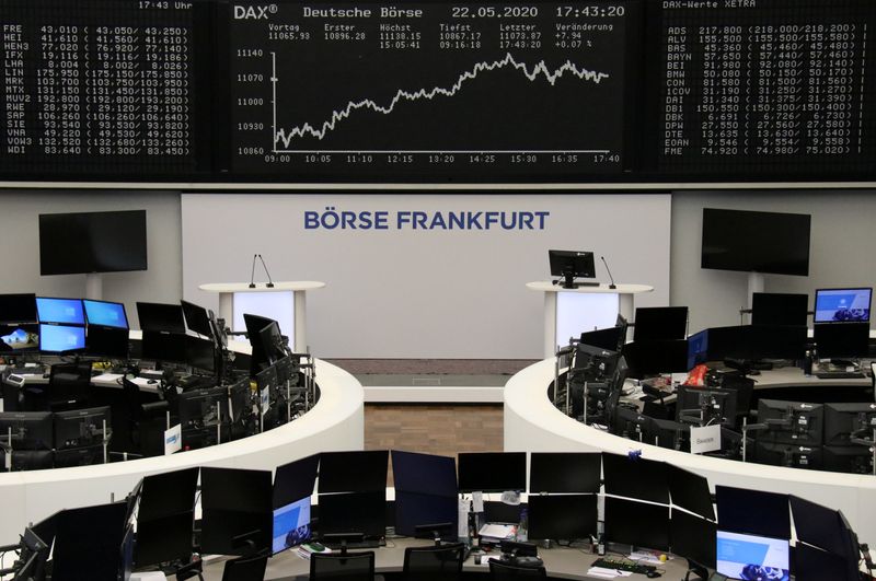 The German share price index DAX graph is pictured at the stock exchange in Frankfurt