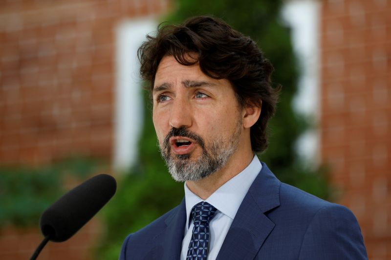 FILE PHOTO: Canada's PM Trudeau attends a news conference in Ottawa