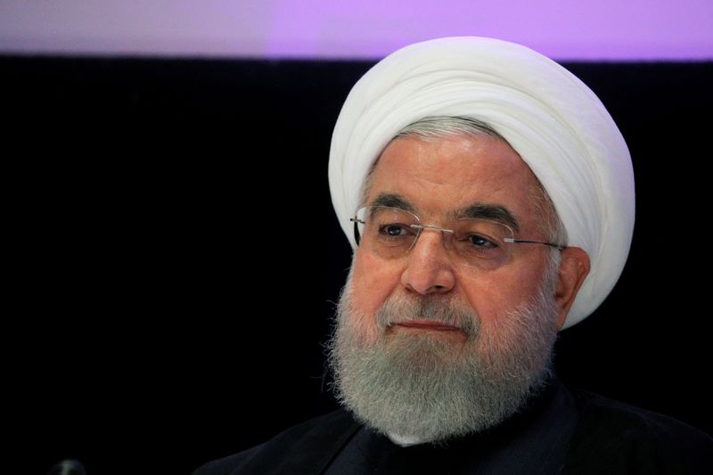 FILE PHOTO: Iranian President Hassan Rouhani speaks at a news conference in New York