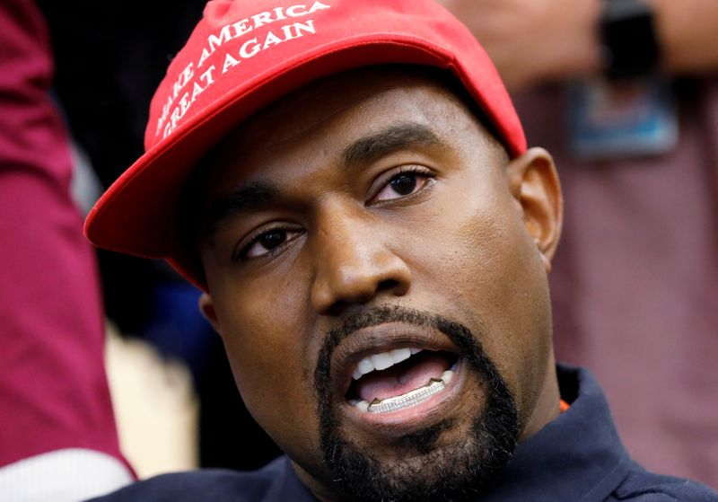 FILE PHOTO: Rapper Kanye West speaks during meeting with U.S. President Trump at the White House in Washington