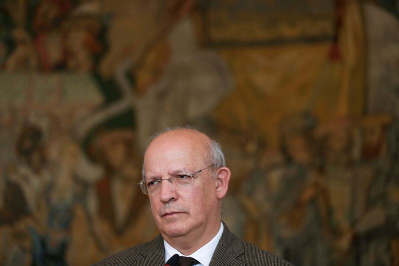 FILE PHOTO: Portuguese Foreign Minister Augusto Santos Silva attends a news conference at Necessidades palace in Lisbon