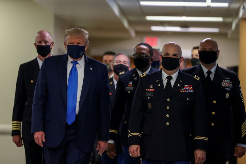 FILE PHOTO: U.S. President Donald Trump visits Walter Reed National Military Medical Center