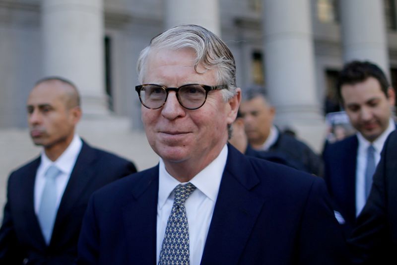 FILE PHOTO: Manhattan District Attorney Cyrus R. Vance Jr. leaves a hearing in U.S. President Donald Trump's tax case in the Manhattan borough of New York City