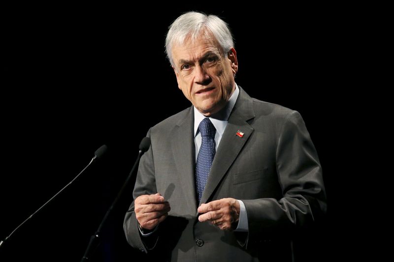 FILE PHOTO: FILE PHOTO: Chile's President Sebastian Pinera delivers speech during the inauguration of ENADE in Santiago