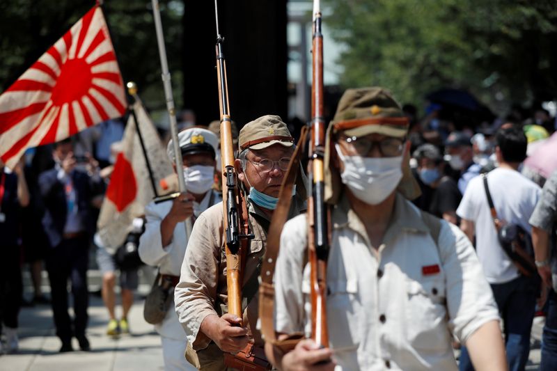 Visit to Yasukuni Shrine in Tokyo on the 75th anniversary of Japan's surrender in World War Two