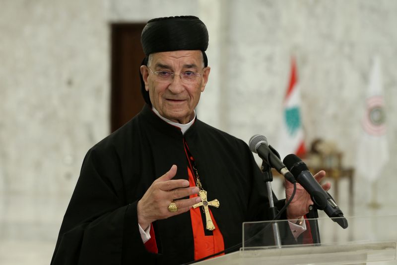 FILE PHOTO: Lebanese Maronite Patriarch Bechara Boutros Al-Rai speaks after meeting with Lebanon's President Michel Aoun at the presidential palace in Baabda