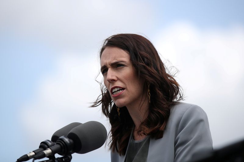 FILE PHOTO: New Zealand Prime Minister Ardern speaks during a joint press conference at Admiralty House in Sydney