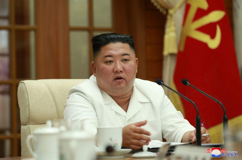 North Korean leader Kim Jong Un attends enlarged meeting of the Political Bureau of the 7th Central Committee of the Workers' Party of Korea (WPK), in Pyongyang