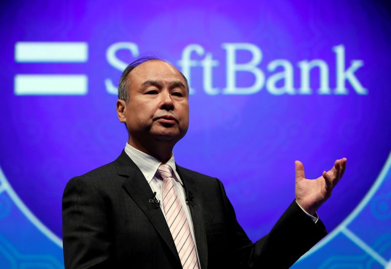 FILE PHOTO: SoftBank Group Corp Chairman and CEO Masayoshi Son speaks at a news conference in Tokyo
