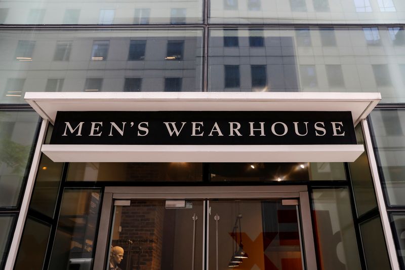 A Tailored Brands Men's Wearhouse store is seen in New York