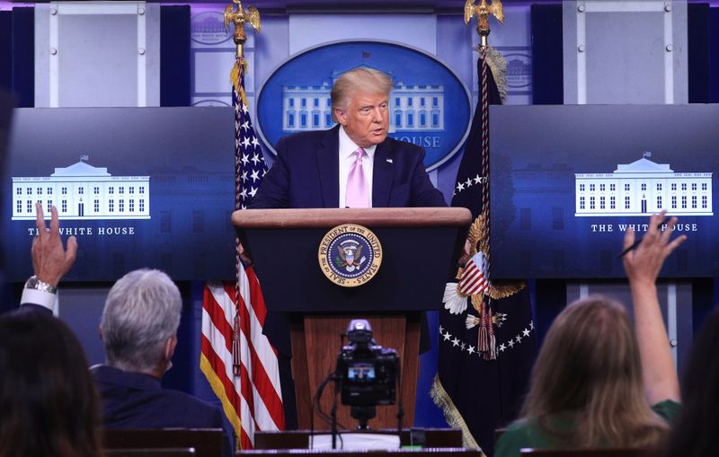 U.S. President Trump holds news conference at the White House in Washington