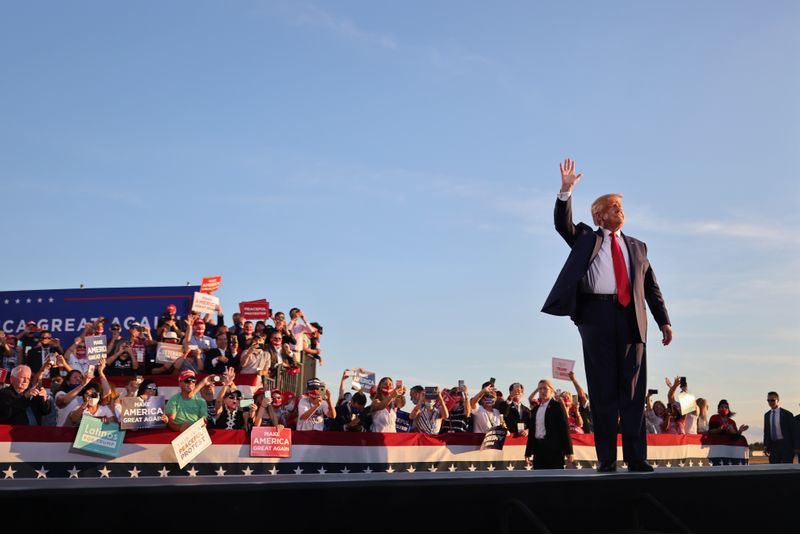 U.S. President Donald Trump holds a campaign rally in Manchester