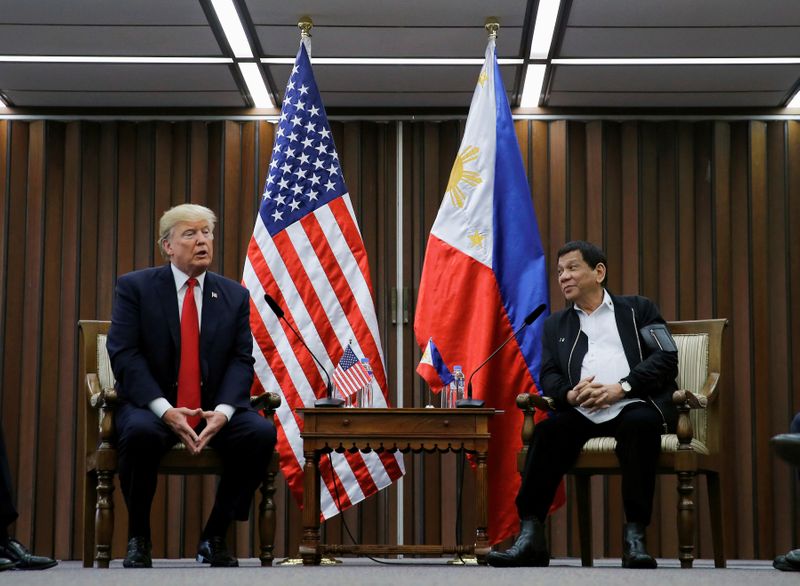 FILE PHOTO: U.S. President Donald Trump holds a bilateral meeting with President of the Philippines Rodrigo Duterte alongside the ASEAN Summit in Manila