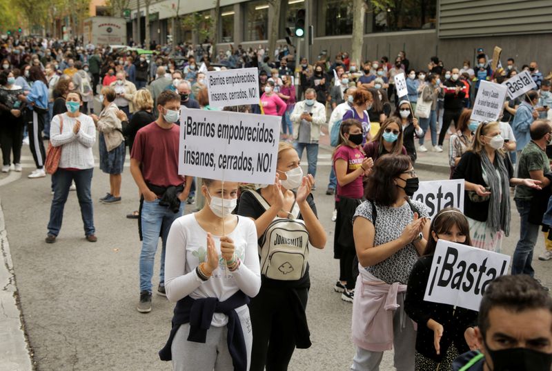 Protest over the lack of support and movement on improving working conditions, in Madrid