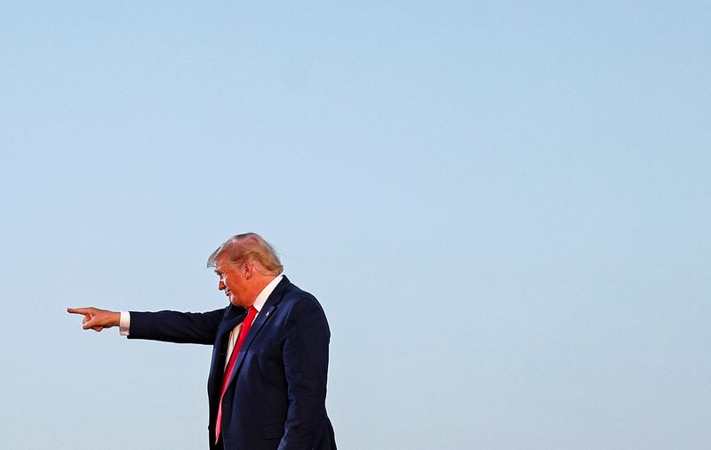 U.S. President Trump campaigns at Dayton International Airport in Dayton, Ohio