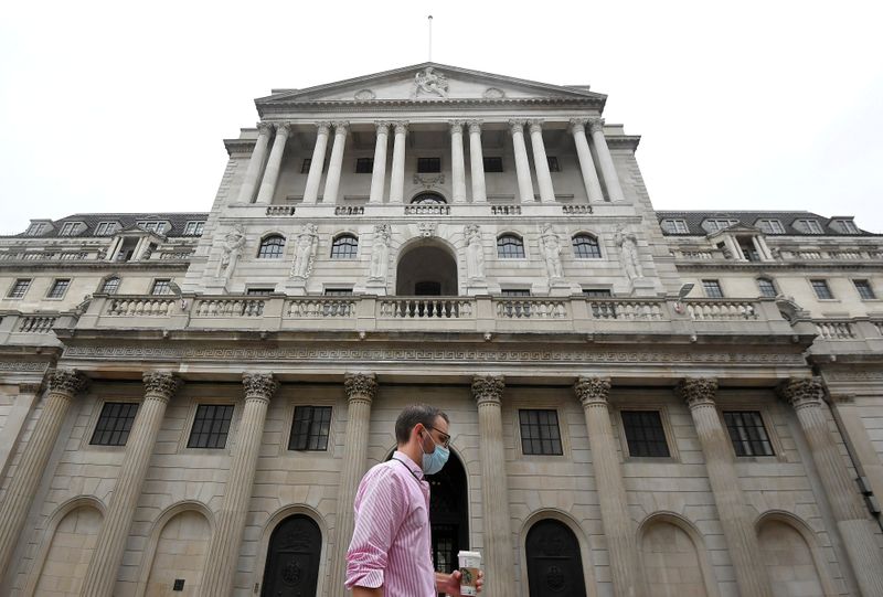 FILE PHOTO: The Bank of England is seen in the City of London, Britain