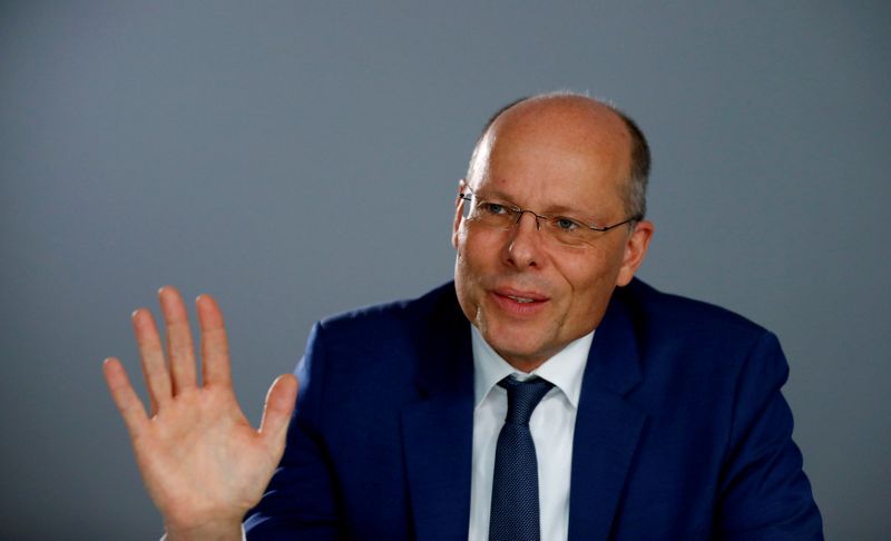 FILE PHOTO: Peter Beyer, Coordinator of Transatlantic Cooperation in the Field of Intersocietal Relations, Cultural and Information Policy for the German government speaks during an interview with Reuters in Berlin