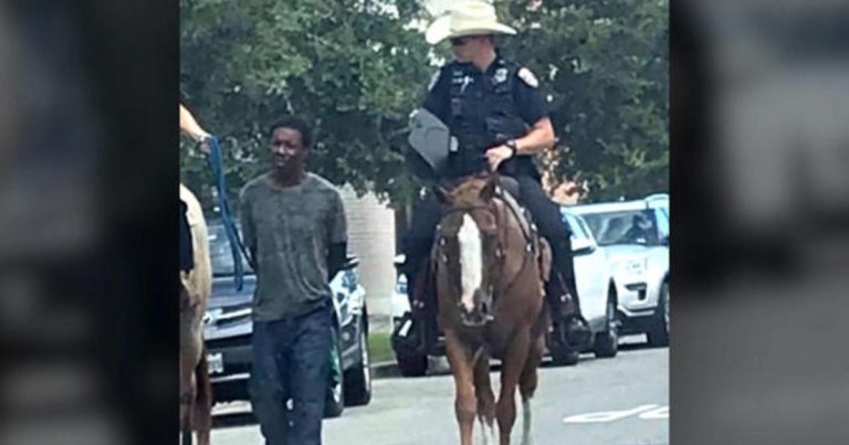 Black man led by rope by cops on horseback suing for $1 million