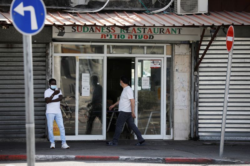 Sudanese migrants in south Tel Aviv, Israel