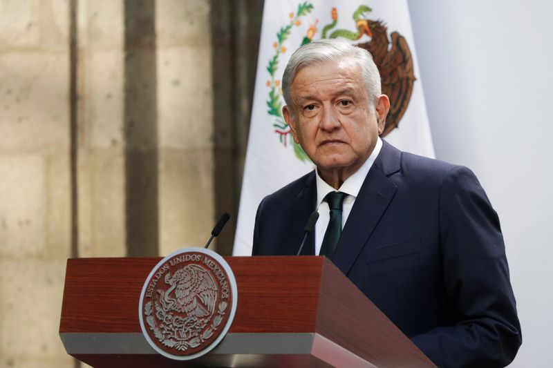 Mexico's President Andres Manuel Lopez Obrador delivers his second state of the union address at National Palace in Mexico City