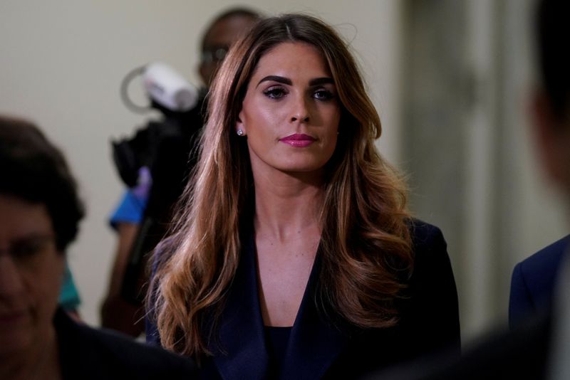 Former White House Communications Director Hope Hicks arrives for a closed door interview before the House Judiciary Committee on Capitol Hill