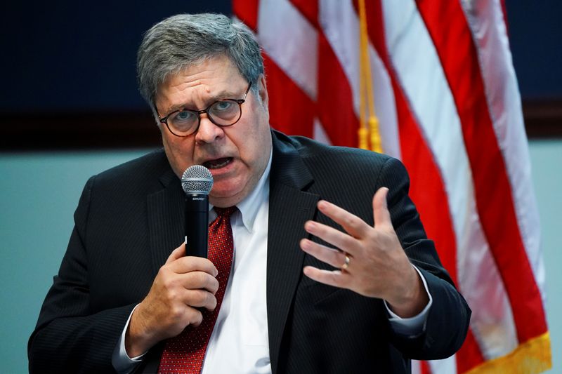 AG Bill Barr participates in a roundtable discussion about human trafficking in Atlanta