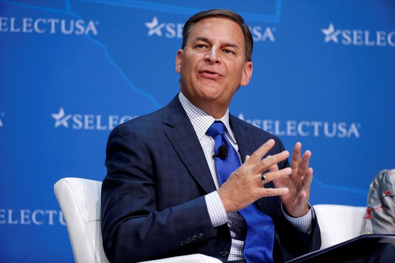 FILE PHOTO: Jay Timmons, President and CEO, National Association of Manufacturers, speaks at 2017 SelectUSA Investment Summit in Oxon Hill, Maryland